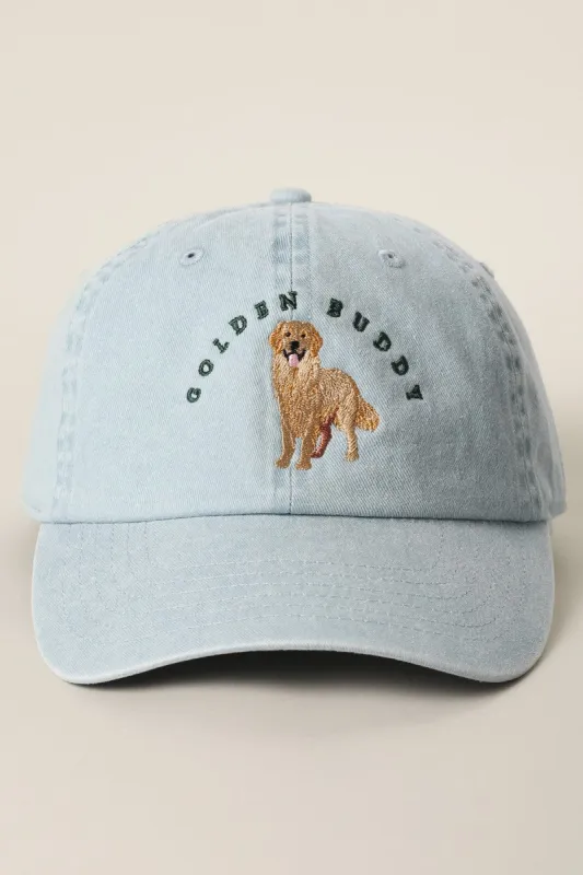 Golden Buddy Retriever Embroidered Dog Baseball Cap made by Evercado