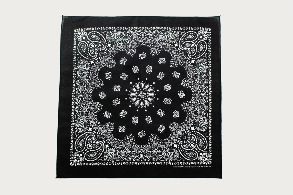 Hav-A-Hank Paisley Bandana - Black sold by Heddels Shop