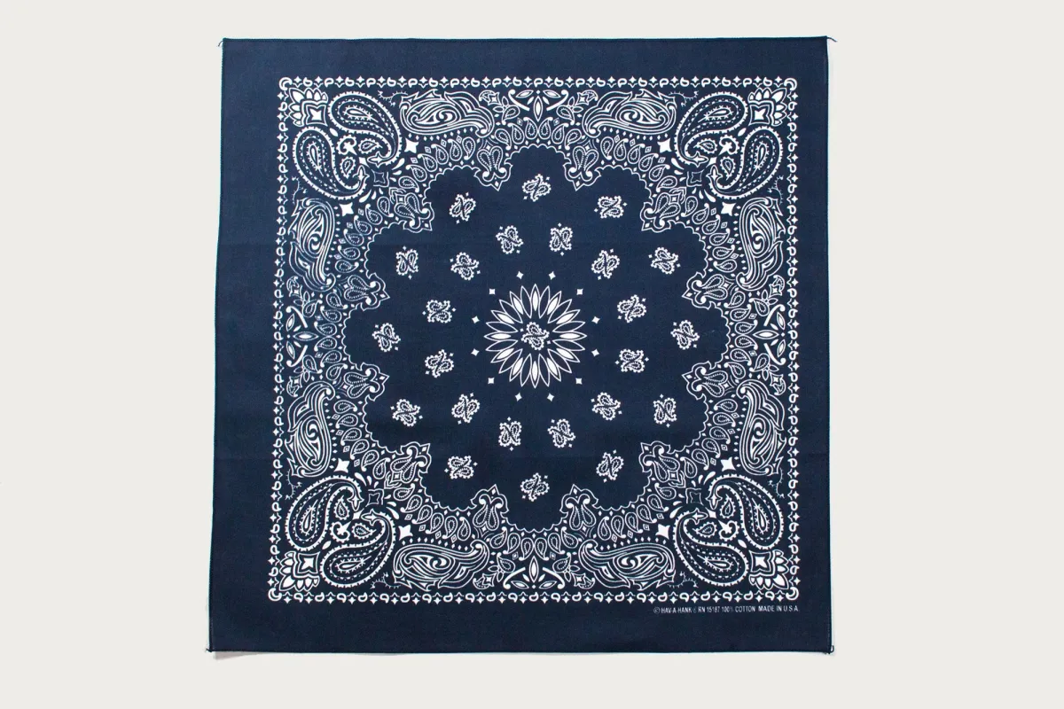 Hav-A-Hank Paisley Bandana - Navy sold by Heddels Shop