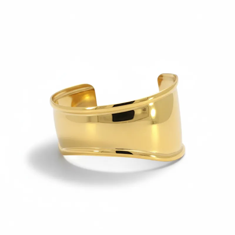 Scuplt Gold Cuff made by KEMMI collection