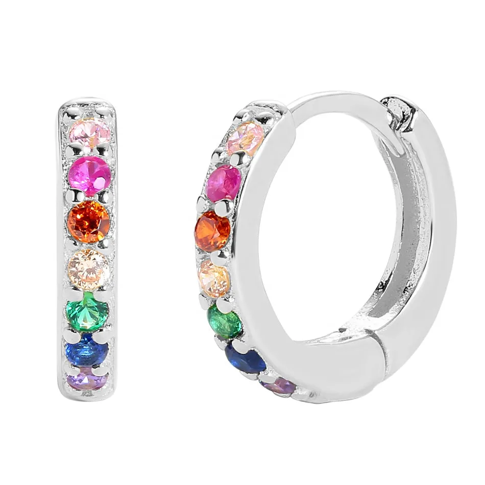 Rainbow CZ Huggie Hoops 10mm sold by KEMMI collection product image thumbnail 2