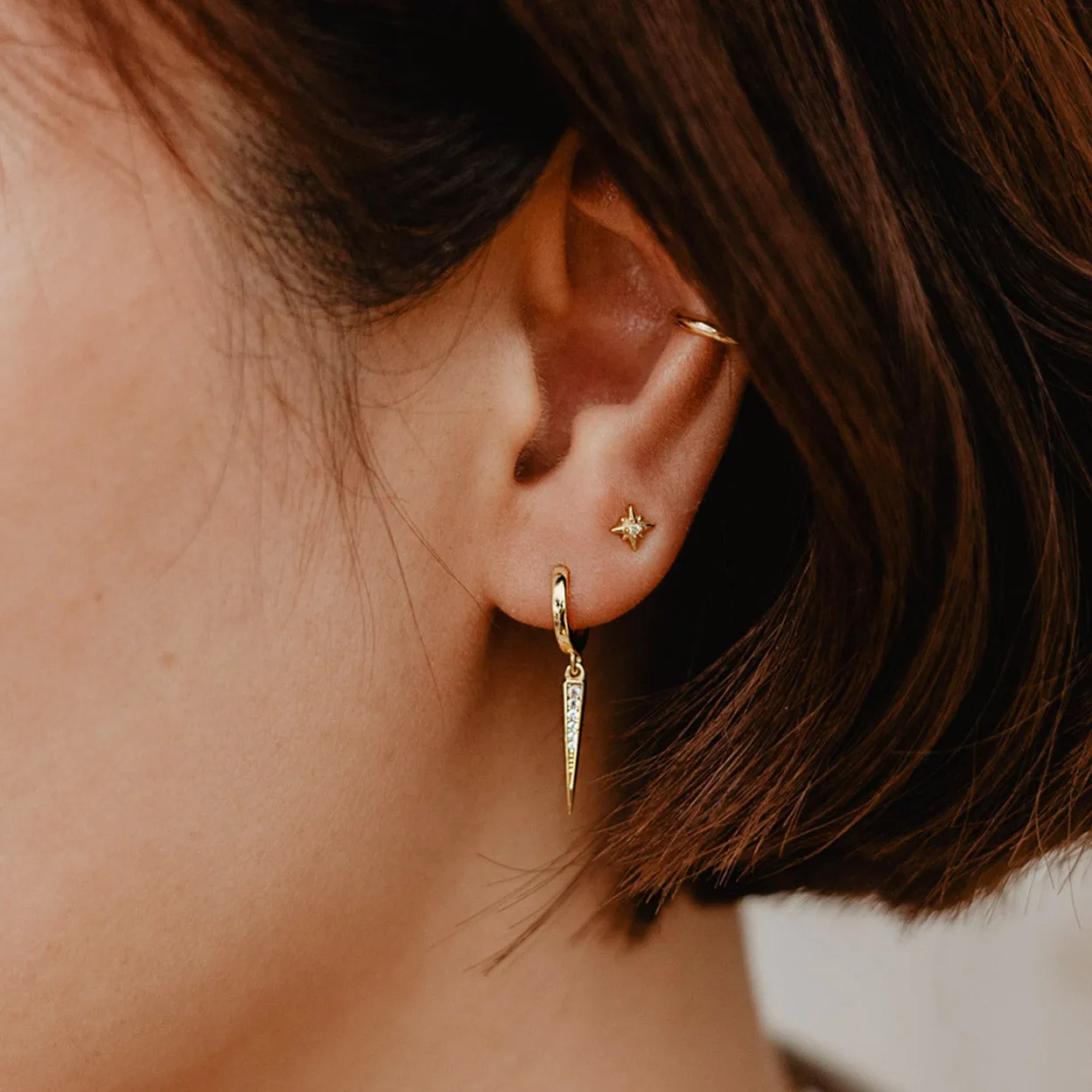 Spike CZ Hoop Earrings sold by KEMMI collection product image thumbnail 2