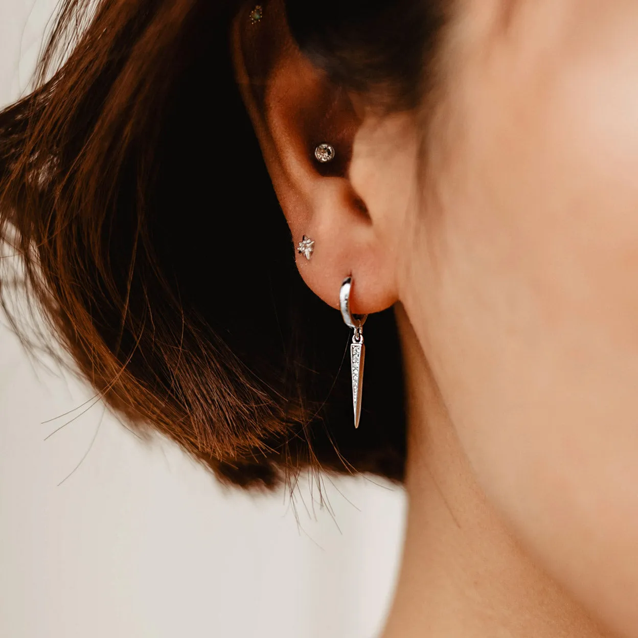 Spike CZ Hoop Earrings sold by KEMMI collection product image thumbnail 4