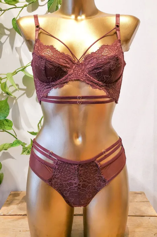 Lingerie Irina Choco Berry Bottom made by KEMMI collection