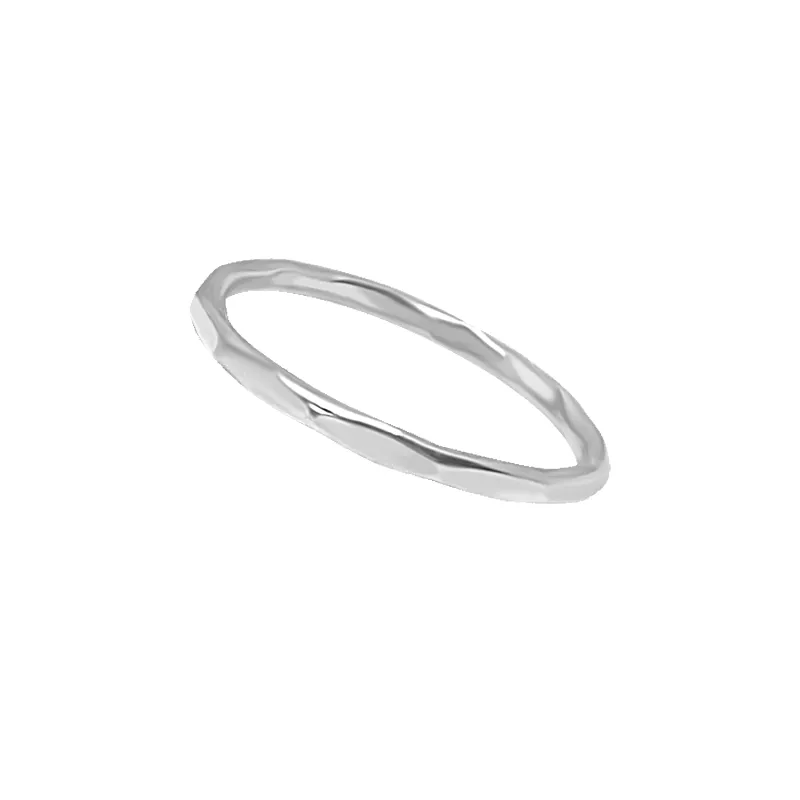 Silver Facet Band Ring made by KEMMI collection