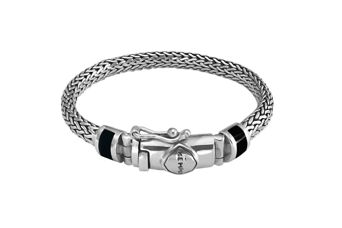 Snake Chain Onyx Bracelet 6mm made by KEMMI collection