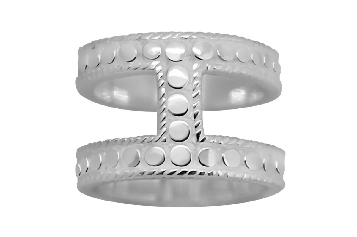 White Silver Gravity Ring made by KEMMI collection