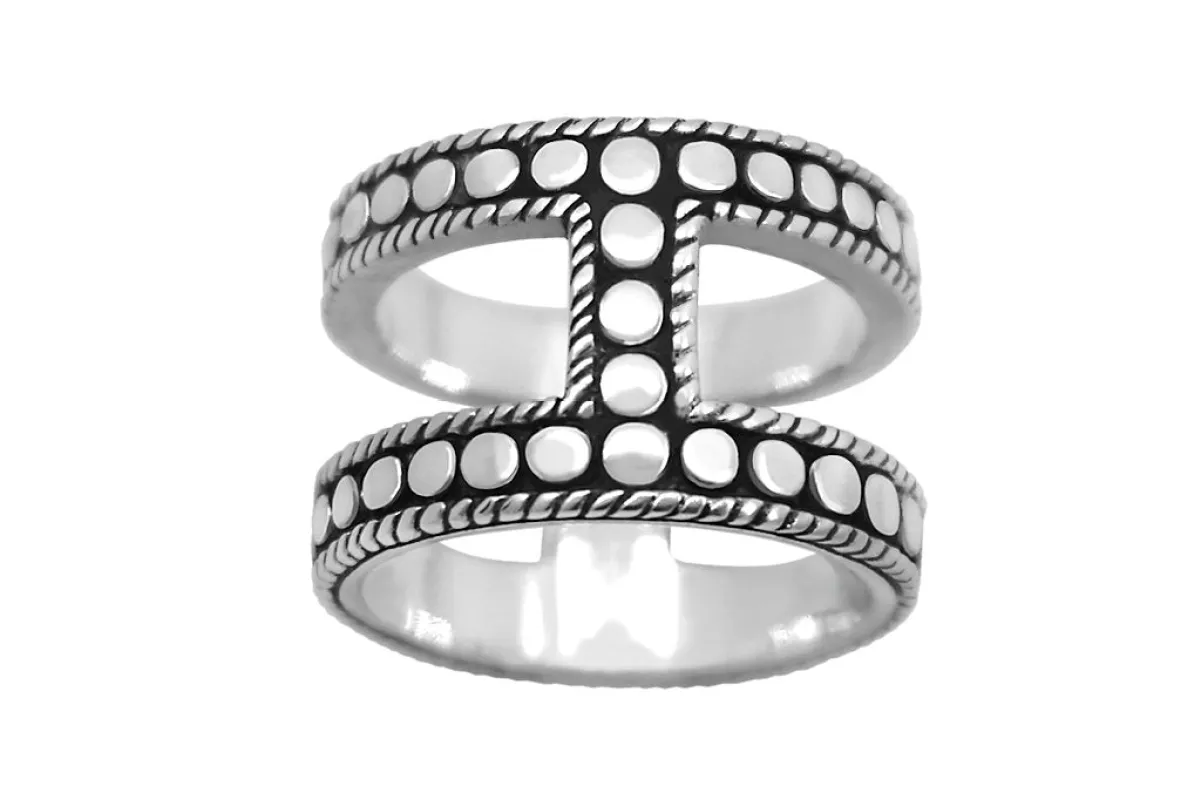 Silver Gravity Oxidized Ring made by KEMMI collection