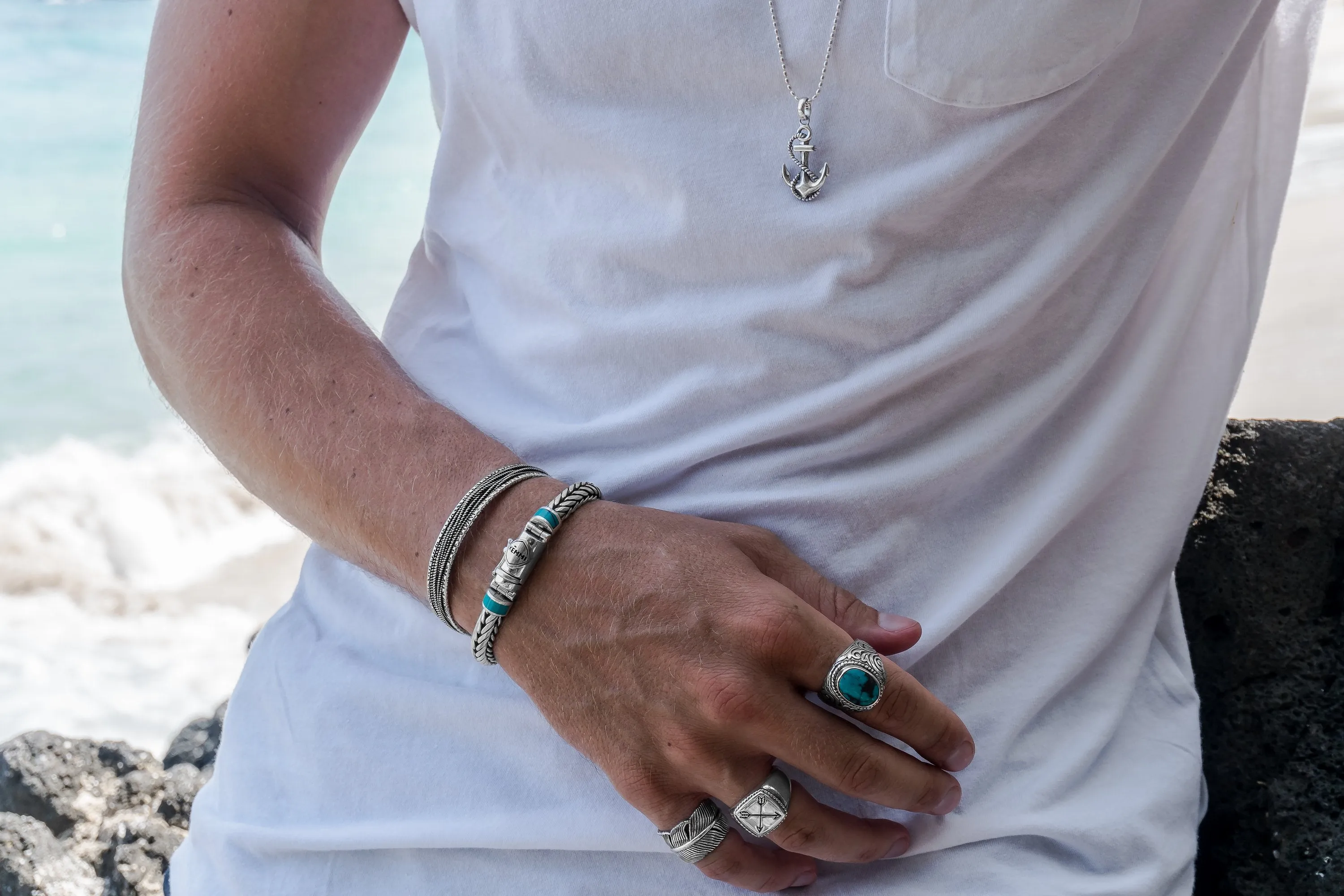 Men's Silver Rugged Cuff sold by KEMMI collection product image thumbnail 2