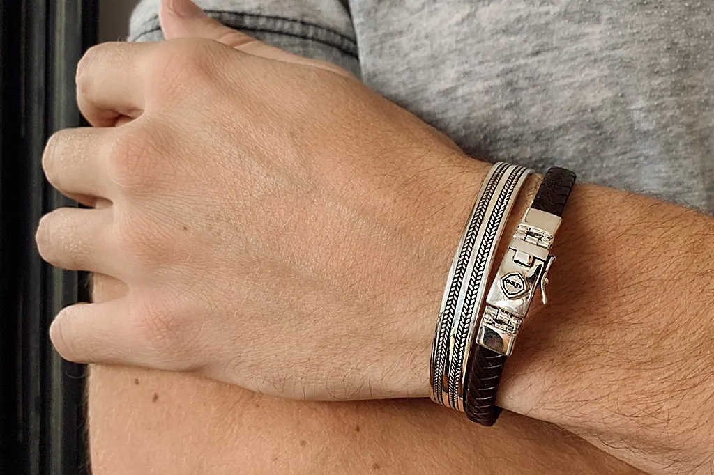 Men's Silver Double Grain Cuff sold by KEMMI collection product image thumbnail 2