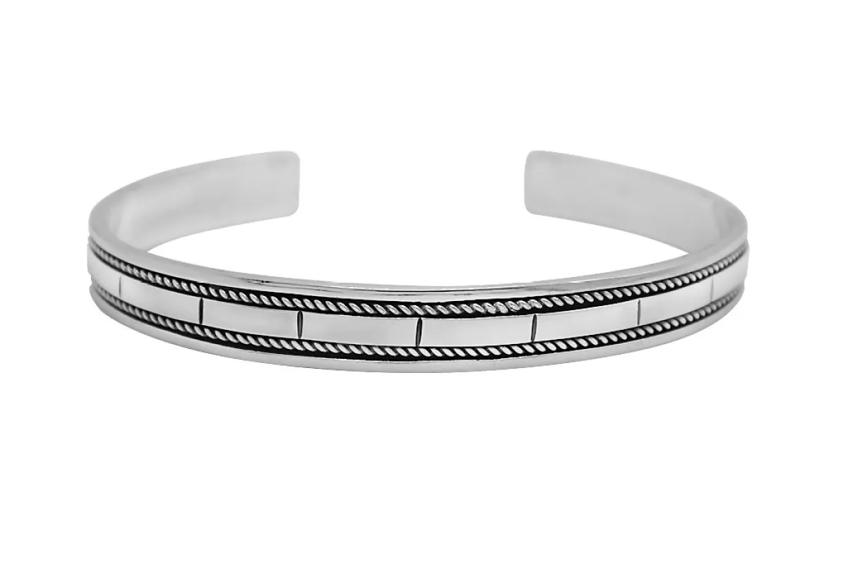 Men's Silver Tile Cuff made by KEMMI collection