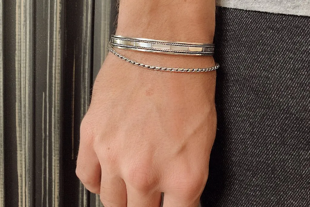 Men's Silver Tile Cuff sold by KEMMI collection product image thumbnail 2