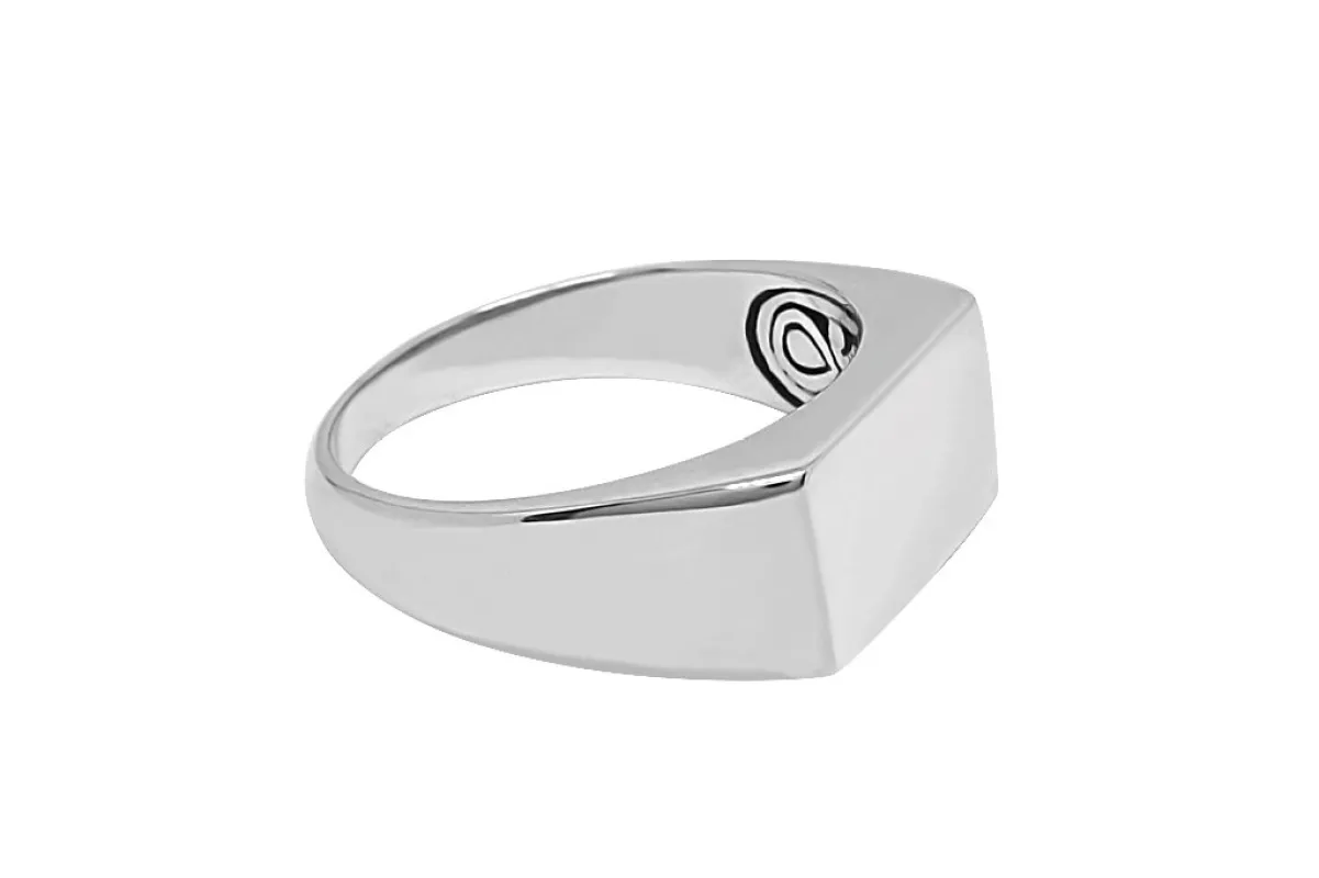 Men's Silver Flat Top Ring made by KEMMI collection