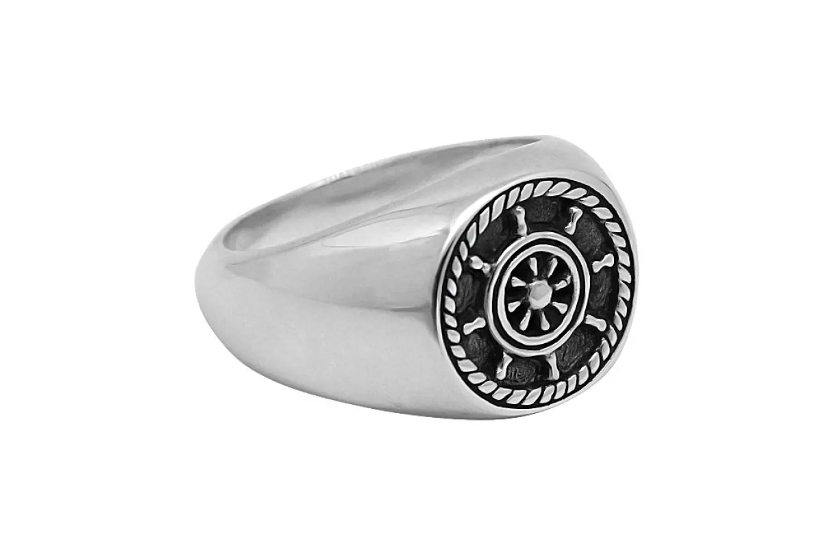 Men's Silver Wheel Ring made by KEMMI collection