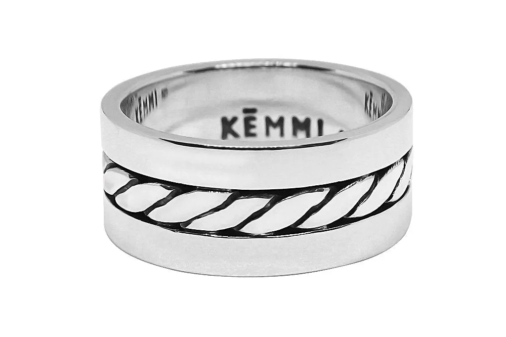 Men's Silver Rope Ring sold by KEMMI collection