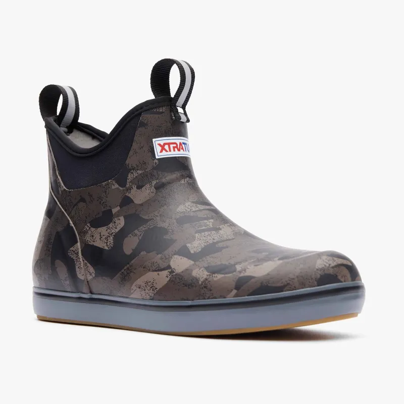 Women's Black Camo Ankle Deck Boot made by XTRATUF