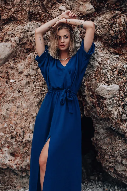 Długa sukienka z wiązaniem Evening Glow sold by Naoko