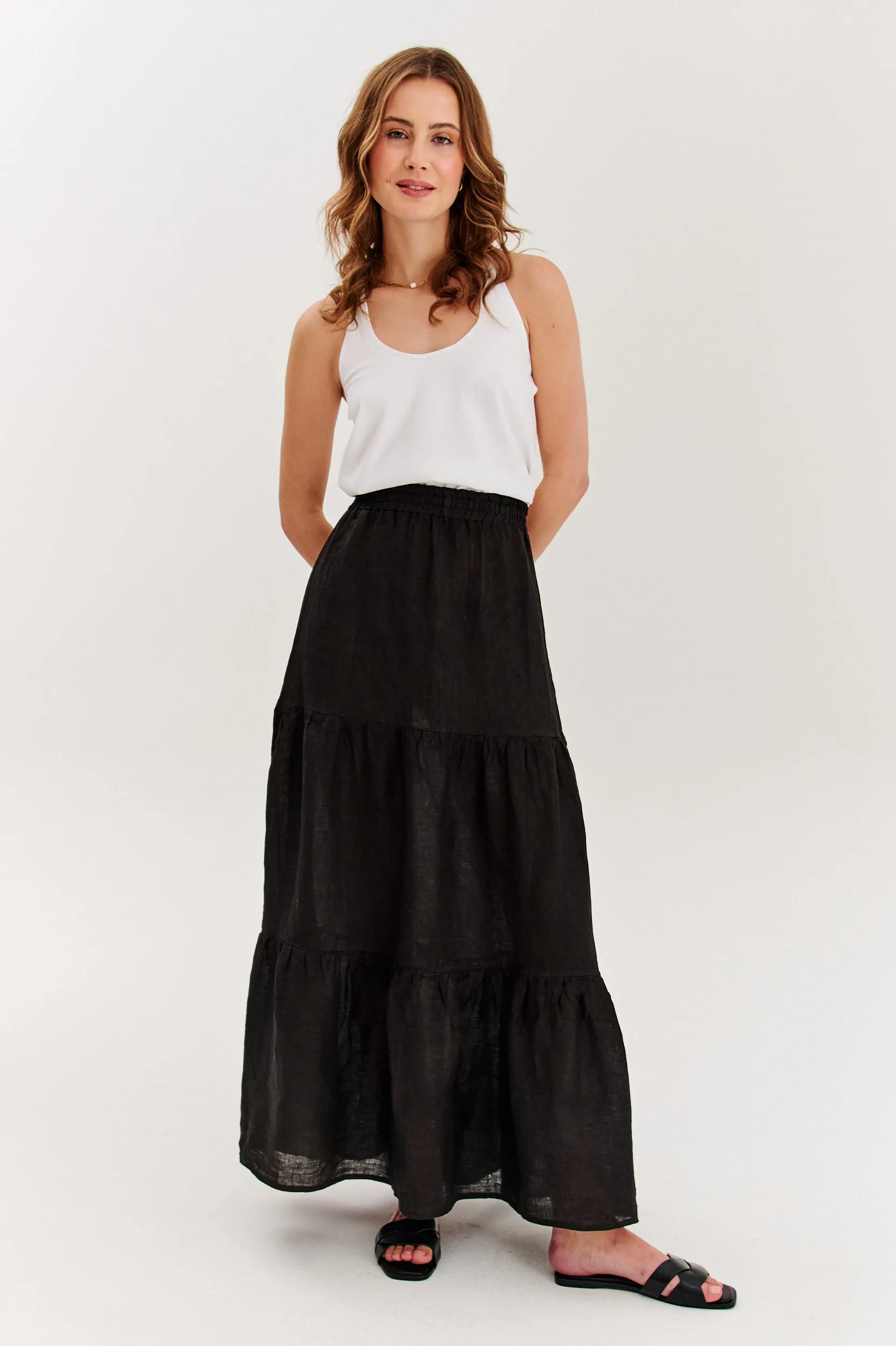 Długa spódnica lniana Black Lotus sold by Naoko product image thumbnail 4