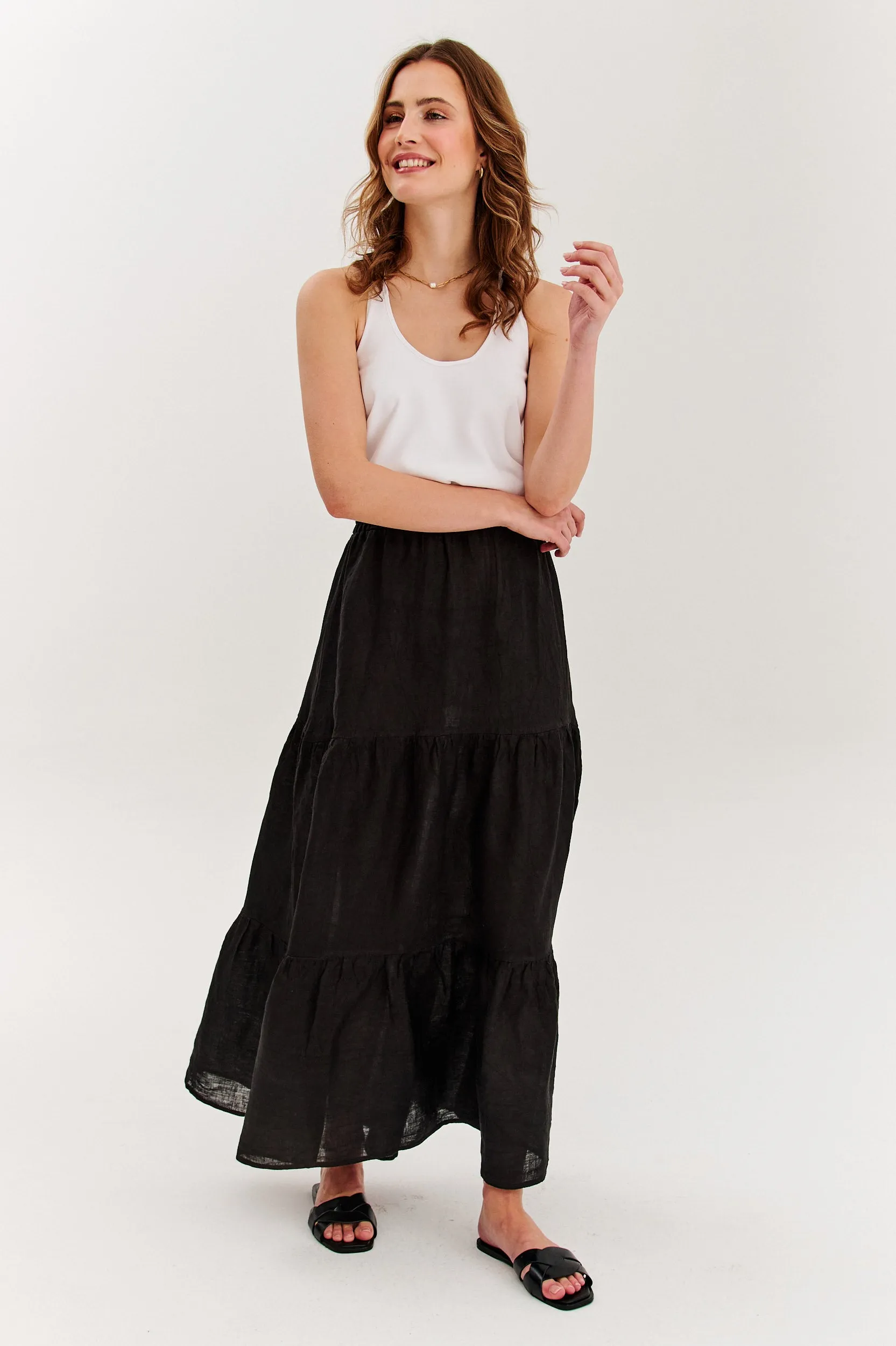 Długa spódnica lniana Black Lotus sold by Naoko product image thumbnail 5