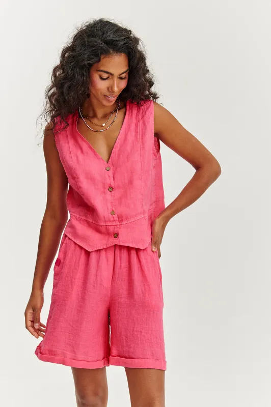 Szorty lniane Pink Sands sold by Naoko