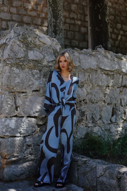 Szerokie spodnie Wave Whisperer sold by Naoko