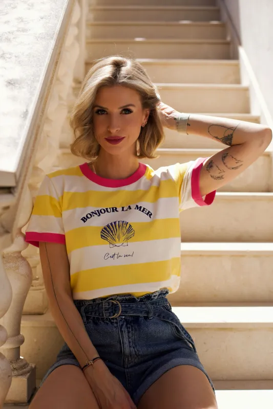 T-shirt Bonjour La Mer sold by Naoko