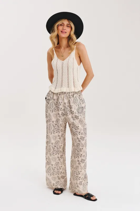 Szerokie spodnie lniane Boho Muse sold by Naoko