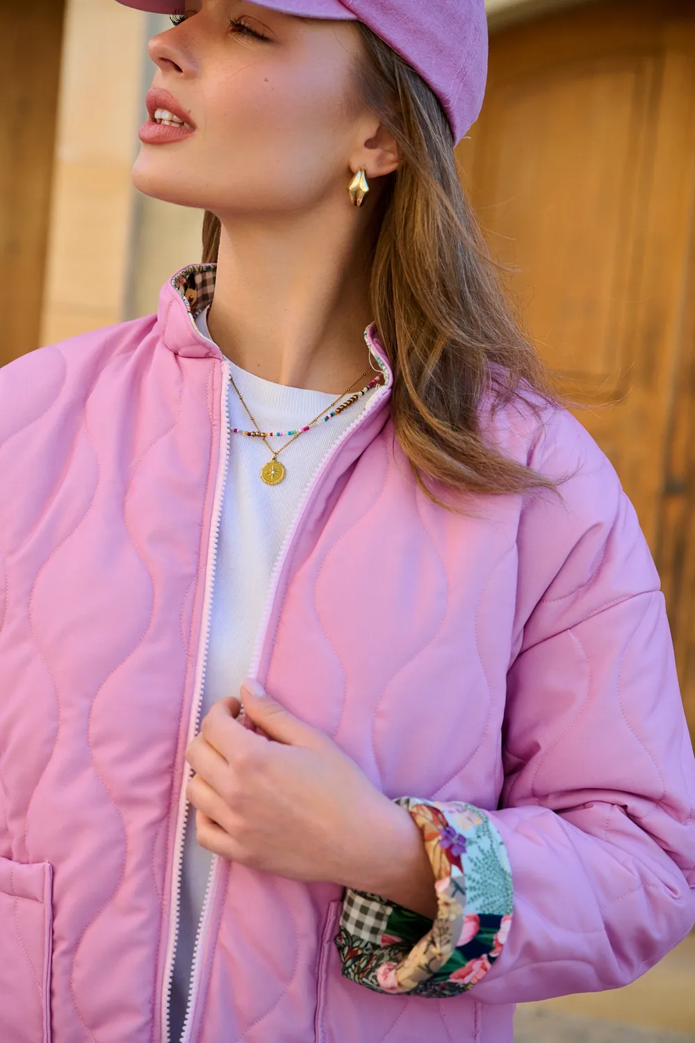Kurtka dwustronna Pink Meadow sold by Naoko product image thumbnail 3