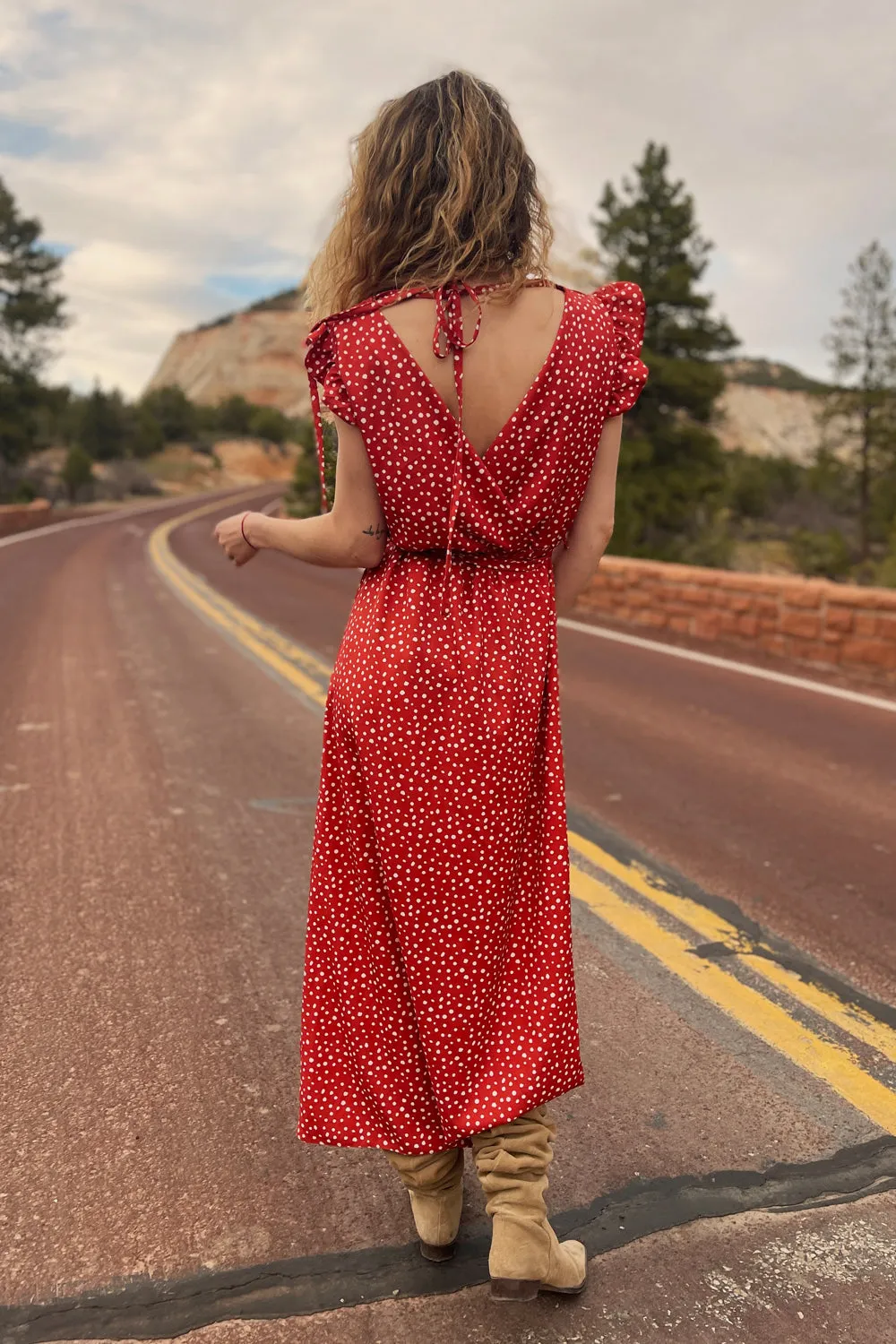 Sukienka midi z falbanką Desert Flower sold by Naoko product image thumbnail 3