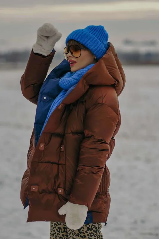 Dwustronna kurtka zimowa Alaska Cinnamon Cloud sold by Naoko