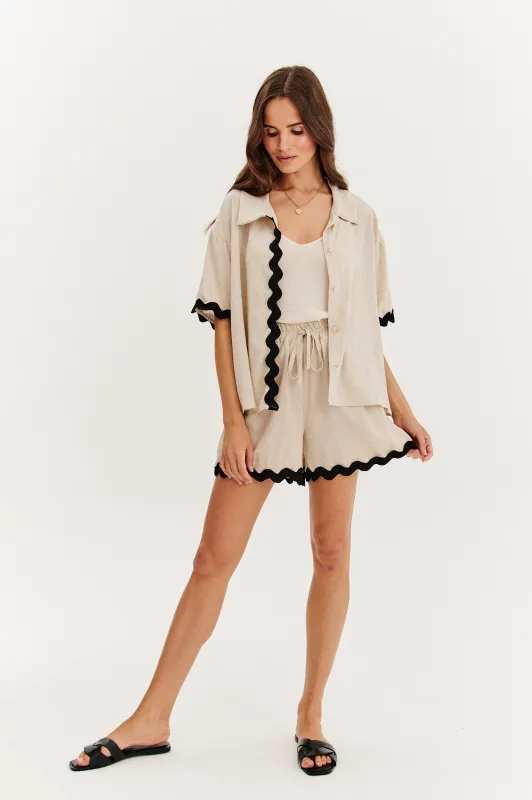 Szorty z lnem Sandy Toes sold by Naoko