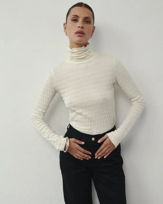 LONGSLEEVE WAFFLE ECRU made by The Odder Side