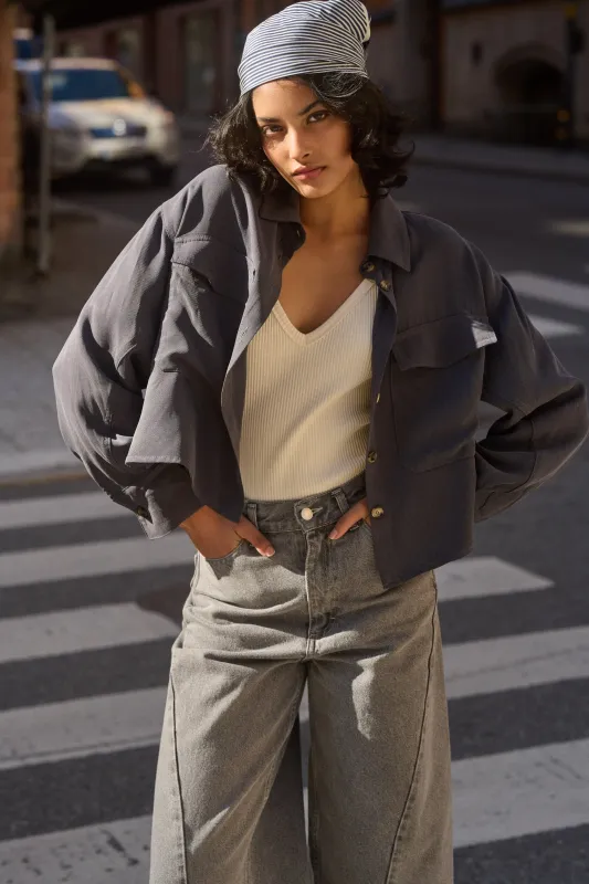 KOSZULA DAMSKA LUŹNA ALL IN ALL GRAFITOWA sold by The Odder Side