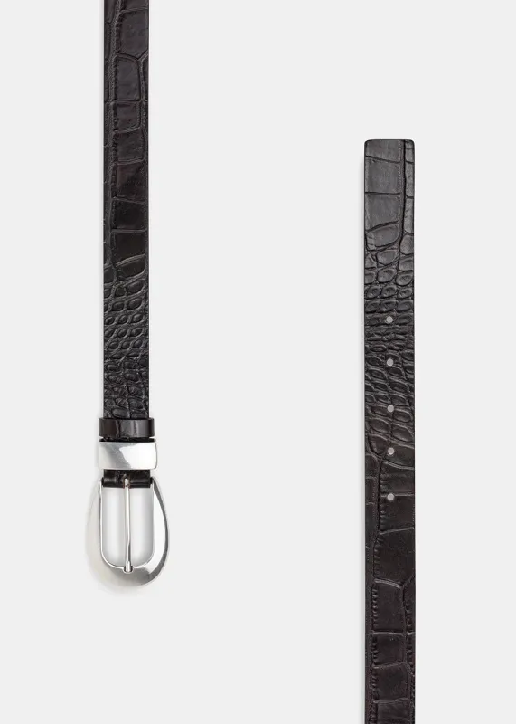 PASEK SKÓRZANY TANNER CIEMNOBRĄZOWY sold by The Odder Side