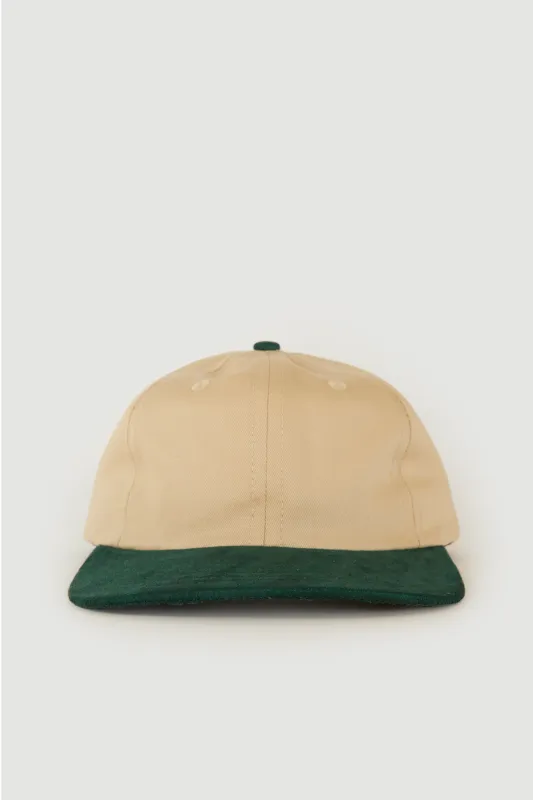 Moleskin & Twill Six Panel - Green / Natural sold by Lite Year