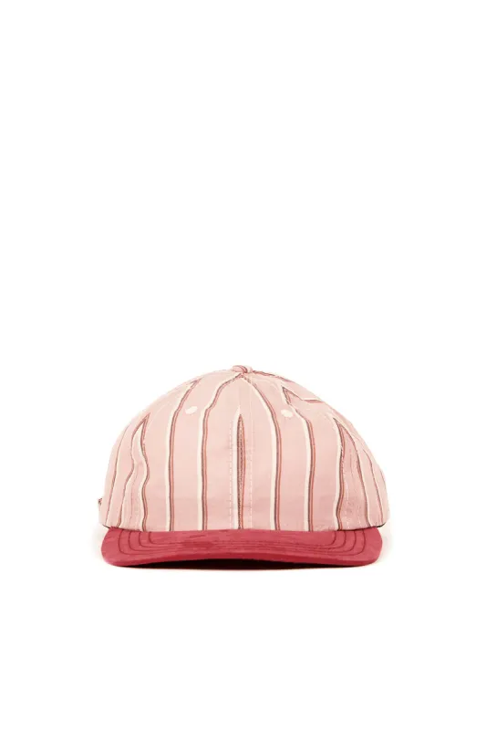 Baseball Stripe /Tencel™ Visor 6 Panel Cap Rose/Burgundy sold by Lite Year