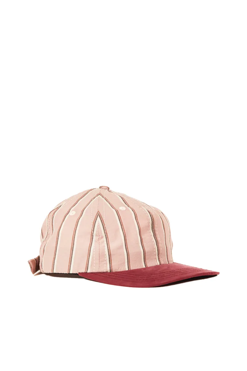 Baseball Stripe /Tencel™ Visor 6 Panel Cap Rose/Burgundy sold by Lite Year product image thumbnail 3
