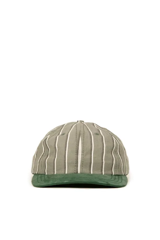 Baseball Stripe/Tencel™ Visor 6 panel cap - Army Green/Forest sold by Lite Year