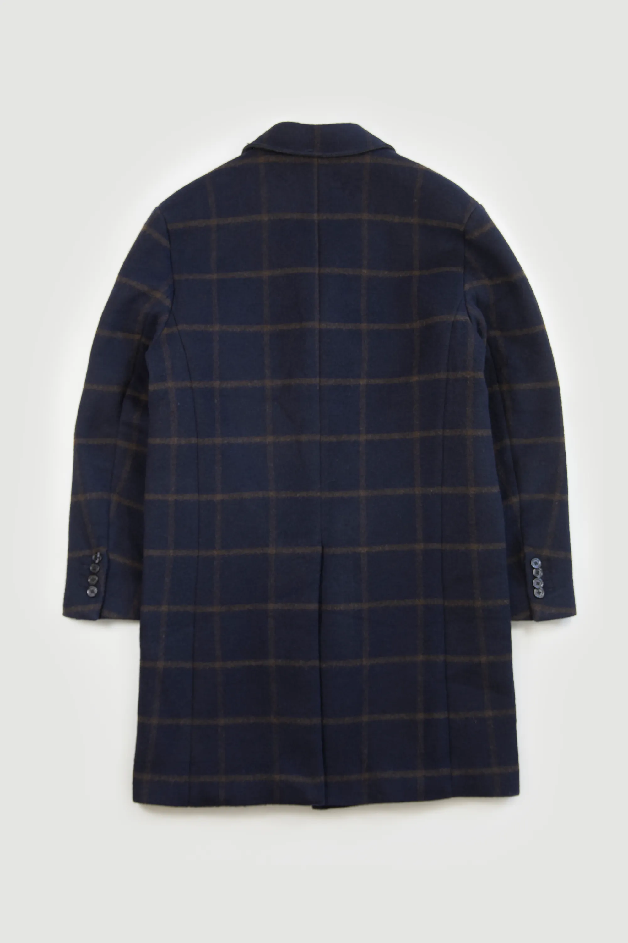 NY Overcoat - Navy & Brown Windowpane sold by Lite Year product image thumbnail 2
