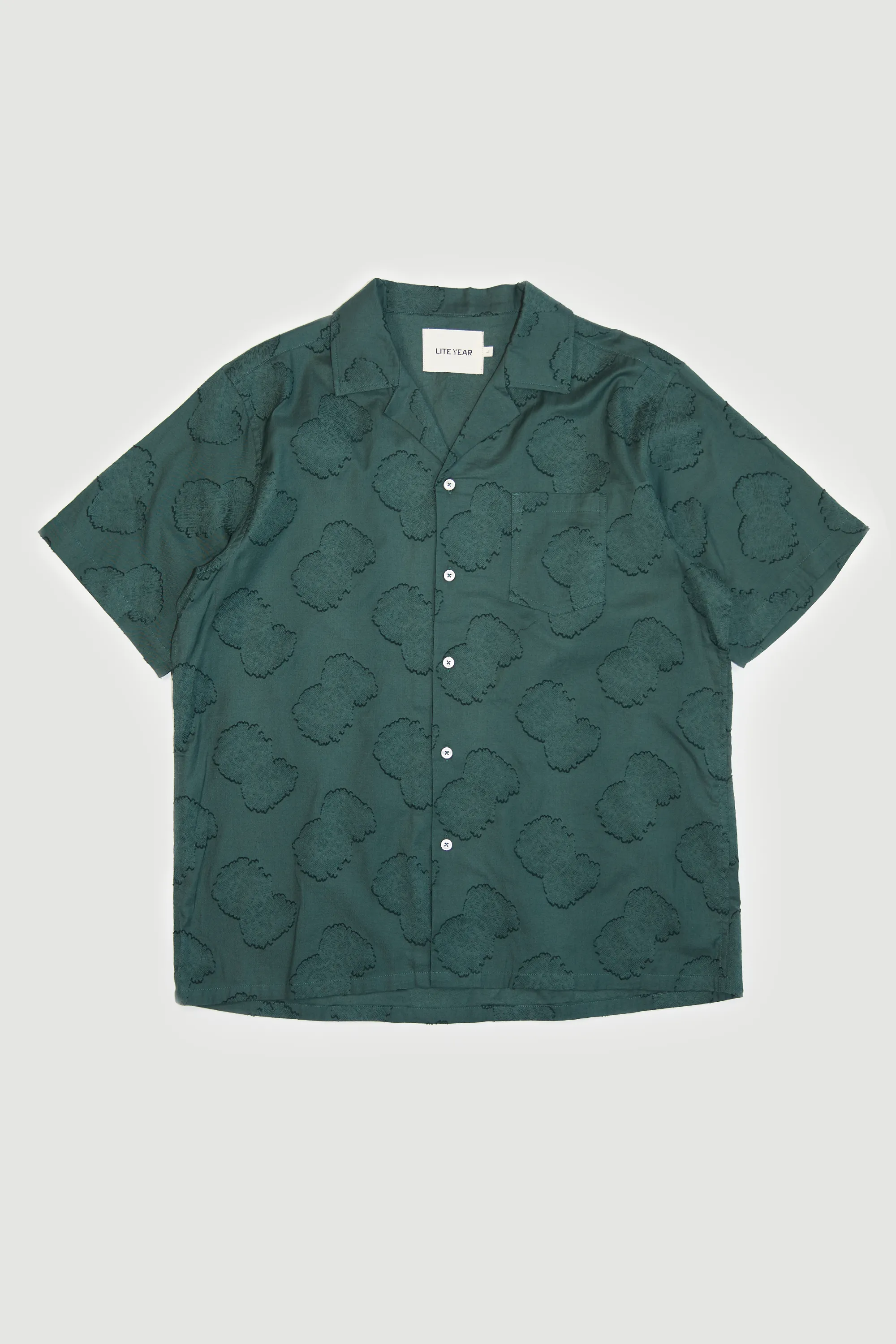 Short Sleeve Camp Collar - Floral Green sold by Lite Year