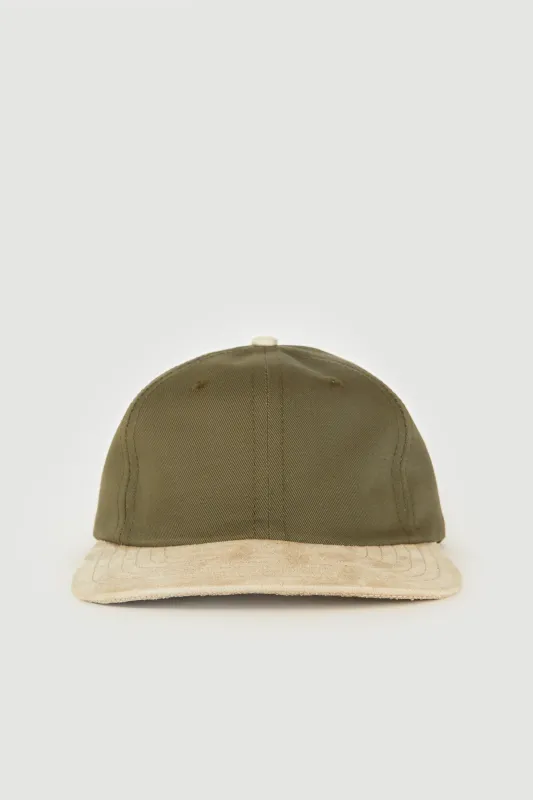 Moleskin & Twill Six Panel - Olive & Sand sold by Lite Year