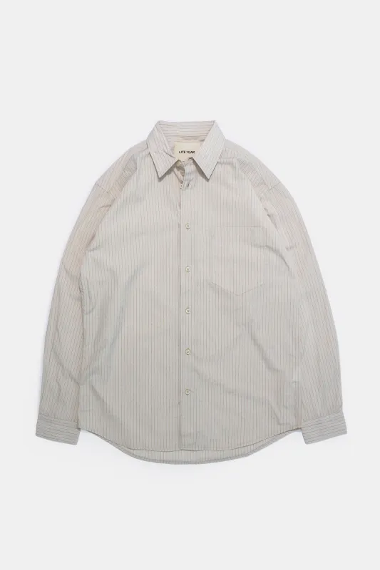 Long Sleeve Pocket Shirt - Creme / Khaki Stripe sold by Lite Year
