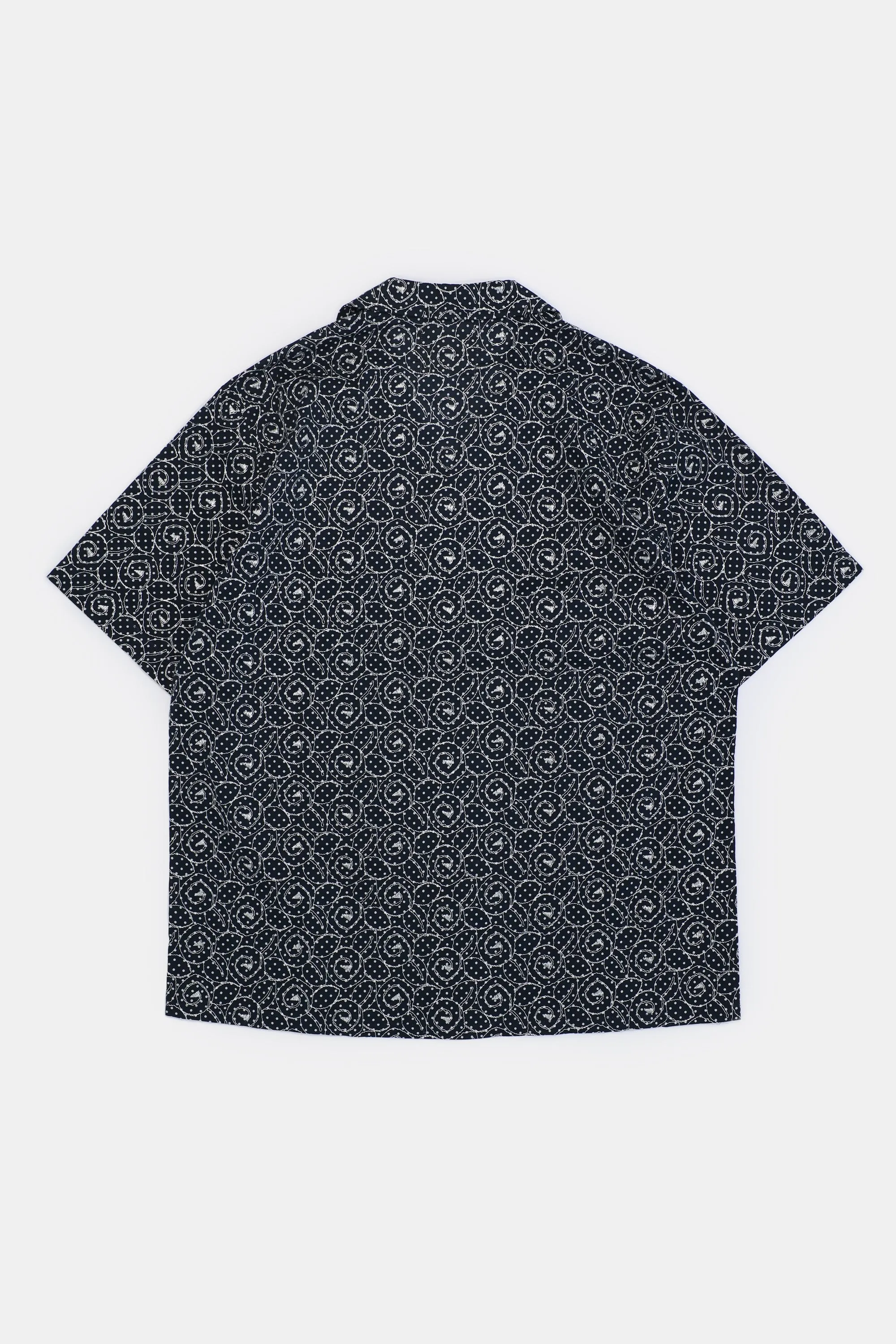 Short Sleeve Camp Collar - Navy with White Embroidery sold by Lite Year product image thumbnail 2