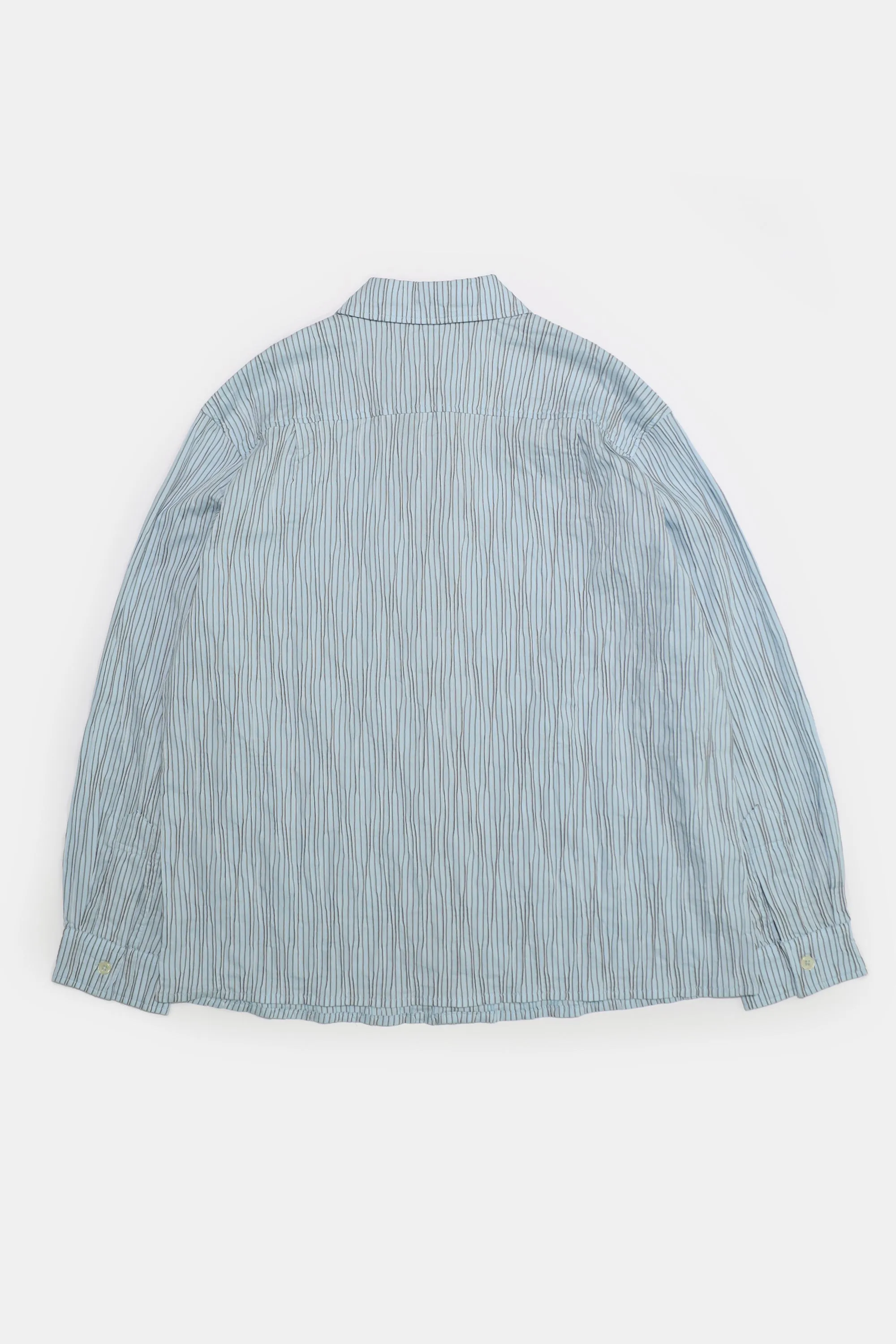 Relaxed Long Sleeve Shirt - Light Blue Wrinkle Stripe sold by Lite Year product image thumbnail 2