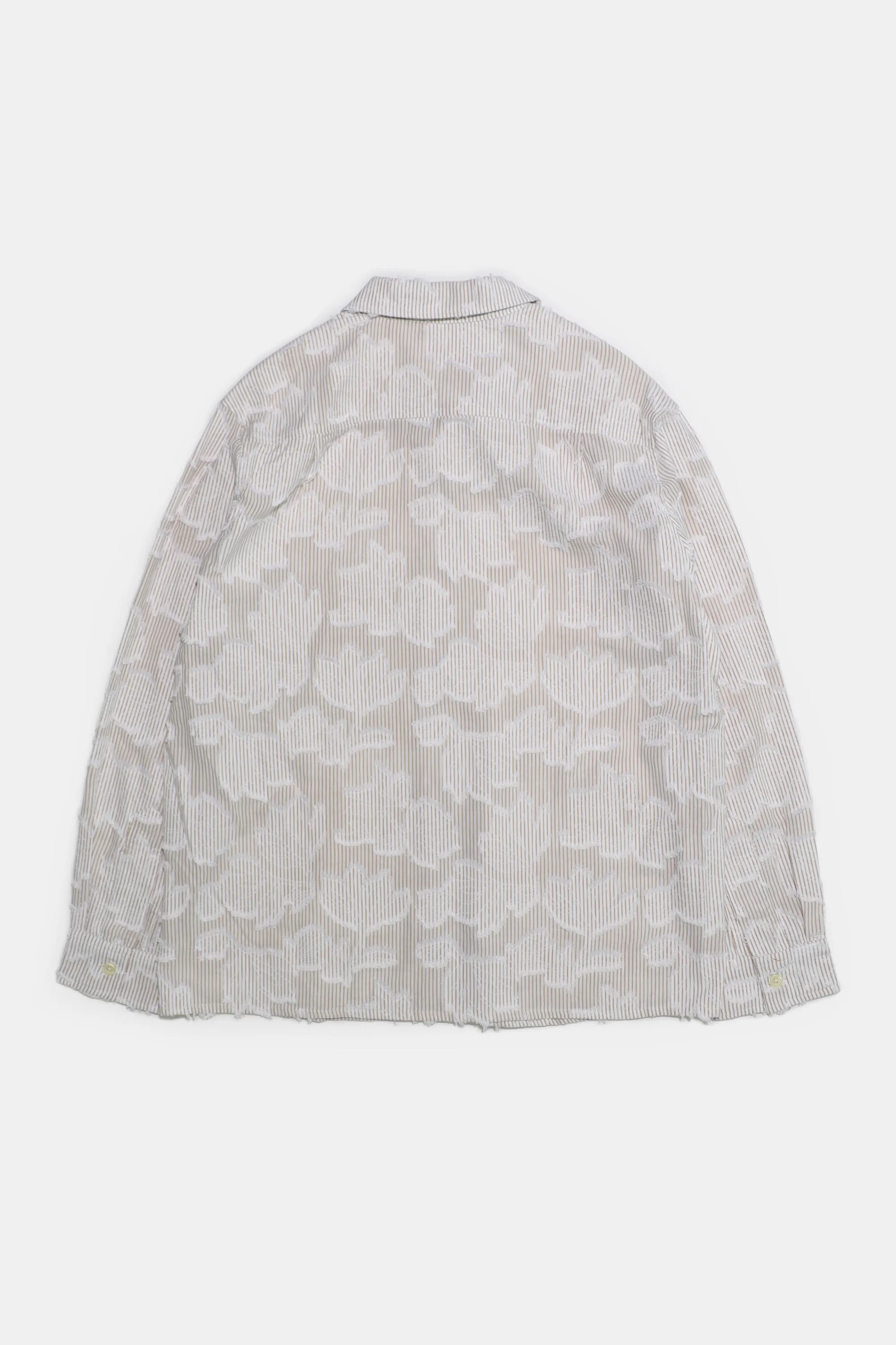 Relaxed Long Sleeve Shirt - Khaki White Floral Stripe sold by Lite Year product image thumbnail 2