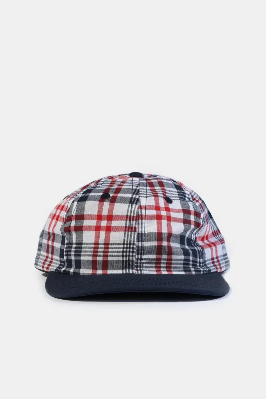 Madras Six Panel - Navy Red Plaid sold by Lite Year