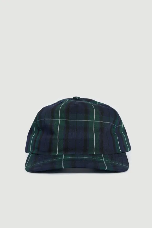 Five Panel Cap - Navy/Green Plaid sold by Lite Year