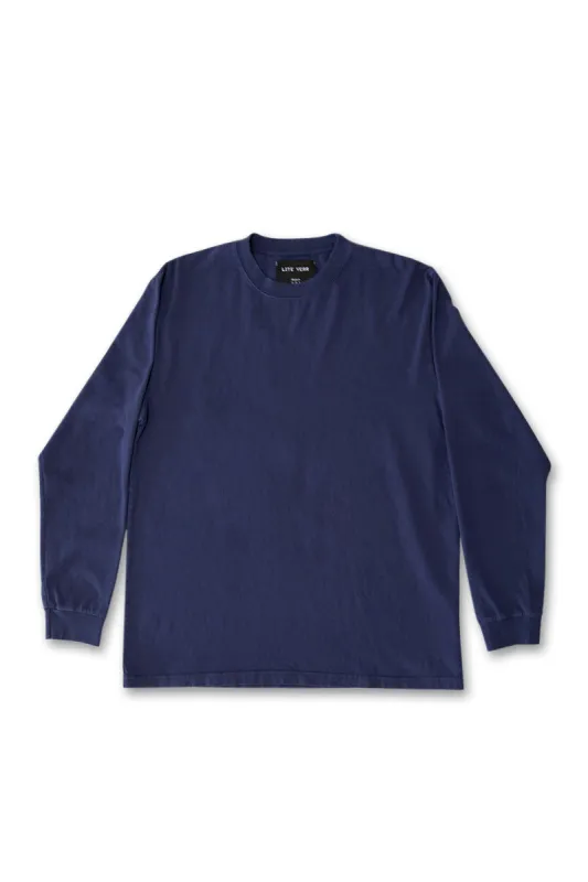 Long Sleeve Tee - Washed Navy made by Lite Year