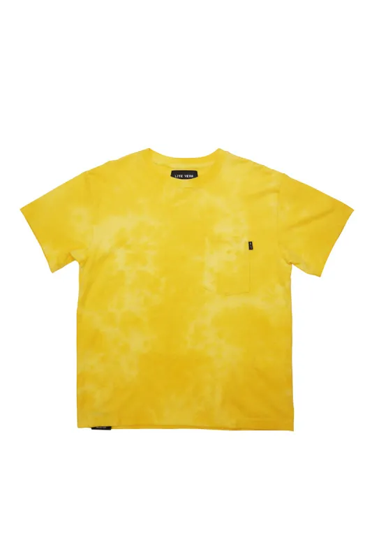 Short Sleeve Pocket Tee - Cloudy Washed Yellow made by Lite Year