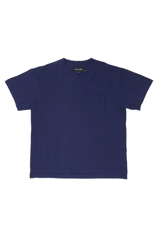 Short Sleeve Pocket Tee - Washed Blue made by Lite Year